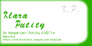 klara putity business card